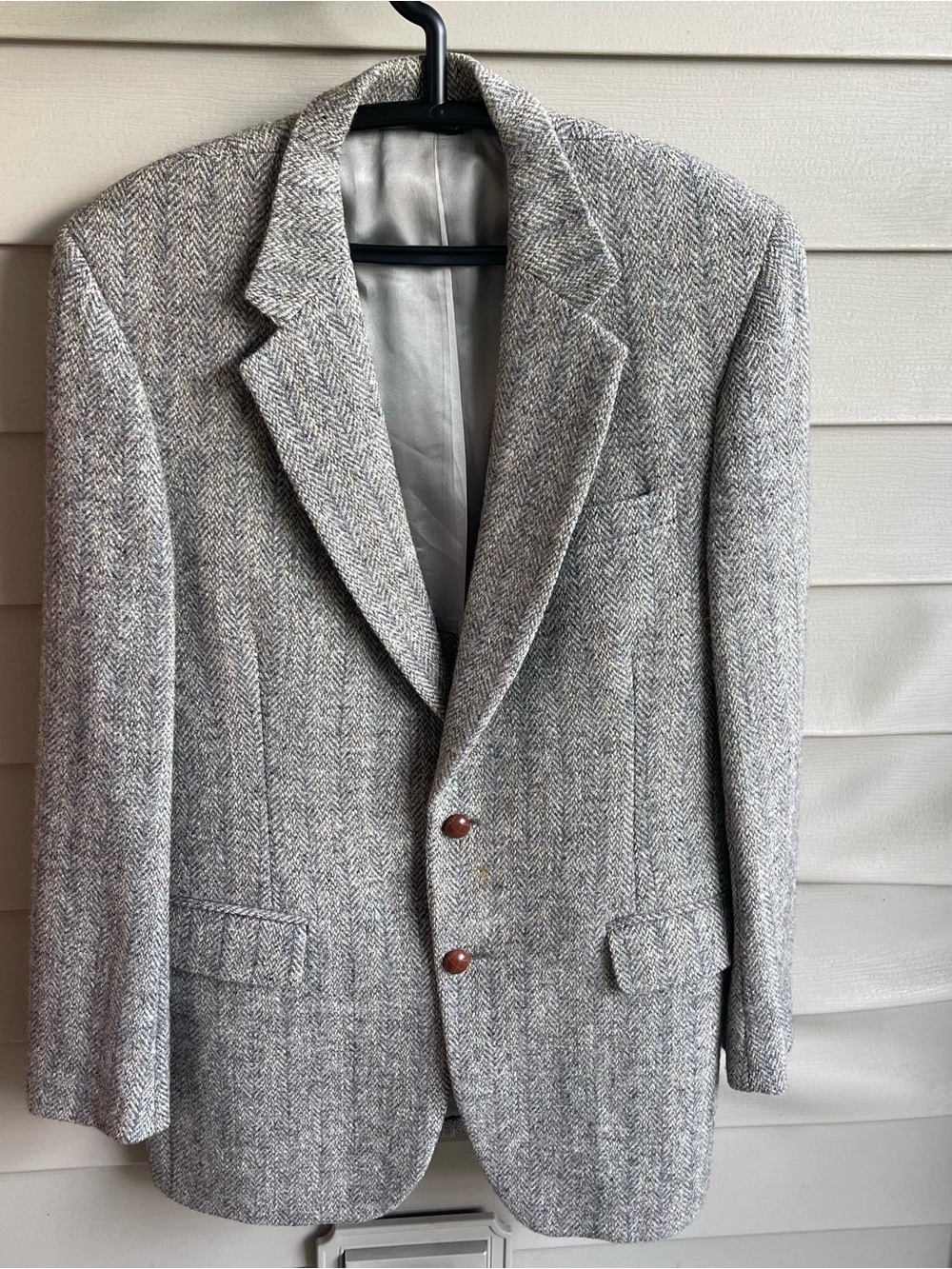 Vintage Harris Tweed Three Button Wool Blazer Sport Coat Jacket Men's 40L